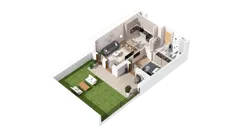 2 pokoje, mieszkanie 44,94 m², parter, oferta nr 2.00.A01, Ogrody Andersa IV, Gliwice, Wojska Polskiego, ul. J. Sowińskiego