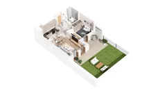 2 pokoje, mieszkanie 44,94 m², parter, oferta nr 2.00.A01, Ogrody Andersa IV, Gliwice, Wojska Polskiego, ul. J. Sowińskiego