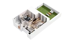 2 pokoje, mieszkanie 44,94 m², parter, oferta nr 2.00.A01, Ogrody Andersa IV, Gliwice, Wojska Polskiego, ul. J. Sowińskiego