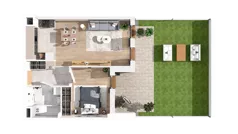 2 pokoje, mieszkanie 46,21 m², piętro 1, oferta nr 2.01.E17, Ogrody Andersa IV, Gliwice, Wojska Polskiego, ul. J. Sowińskiego