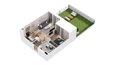 2 pokoje, mieszkanie 46,21 m², piętro 1, oferta nr 2.01.E17, Ogrody Andersa IV, Gliwice, Wojska Polskiego, ul. J. Sowińskiego