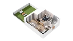 2 pokoje, mieszkanie 46,21 m², piętro 1, oferta nr 2.01.E17, Ogrody Andersa IV, Gliwice, Wojska Polskiego, ul. J. Sowińskiego