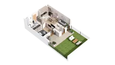 2 pokoje, mieszkanie 46,21 m², piętro 1, oferta nr 2.01.E17, Ogrody Andersa IV, Gliwice, Wojska Polskiego, ul. J. Sowińskiego