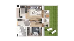 2 pokoje, mieszkanie 39,81 m², parter, oferta nr 2.00.A05, Ogrody Andersa IV, Gliwice, Wojska Polskiego, ul. J. Sowińskiego
