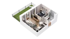 2 pokoje, mieszkanie 39,81 m², parter, oferta nr 2.00.A05, Ogrody Andersa IV, Gliwice, Wojska Polskiego, ul. J. Sowińskiego