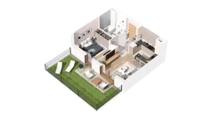 2 pokoje, mieszkanie 39,81 m², parter, oferta nr 2.00.A05, Ogrody Andersa IV, Gliwice, Wojska Polskiego, ul. J. Sowińskiego