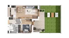 2 pokoje, mieszkanie 46,85 m², parter, oferta nr 2.00.B02, Ogrody Andersa IV, Gliwice, Wojska Polskiego, ul. J. Sowińskiego