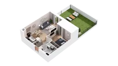2 pokoje, mieszkanie 46,85 m², parter, oferta nr 2.00.B02, Ogrody Andersa IV, Gliwice, Wojska Polskiego, ul. J. Sowińskiego