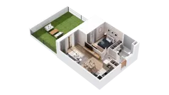 2 pokoje, mieszkanie 46,85 m², parter, oferta nr 2.00.B02, Ogrody Andersa IV, Gliwice, Wojska Polskiego, ul. J. Sowińskiego
