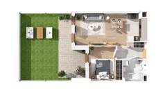 2 pokoje, mieszkanie 46,21 m², piętro 1, oferta nr 2.01.E17, Ogrody Andersa IV, Gliwice, Wojska Polskiego, ul. J. Sowińskiego