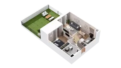2 pokoje, mieszkanie 46,21 m², piętro 1, oferta nr 2.01.E17, Ogrody Andersa IV, Gliwice, Wojska Polskiego, ul. J. Sowińskiego