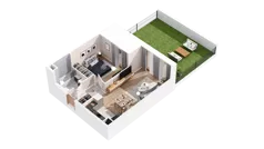 2 pokoje, mieszkanie 46,21 m², piętro 1, oferta nr 2.01.E17, Ogrody Andersa IV, Gliwice, Wojska Polskiego, ul. J. Sowińskiego