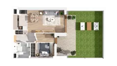 2 pokoje, mieszkanie 47,88 m², piętro 1, oferta nr 2.01.E14, Ogrody Andersa IV, Gliwice, Wojska Polskiego, ul. J. Sowińskiego