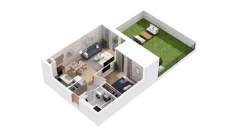 2 pokoje, mieszkanie 47,88 m², piętro 1, oferta nr 2.01.E14, Ogrody Andersa IV, Gliwice, Wojska Polskiego, ul. J. Sowińskiego
