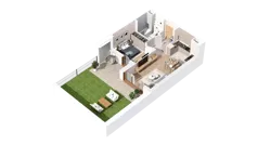 2 pokoje, mieszkanie 47,88 m², piętro 1, oferta nr 2.01.E14, Ogrody Andersa IV, Gliwice, Wojska Polskiego, ul. J. Sowińskiego
