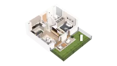 2 pokoje, mieszkanie 41,39 m², piętro 1, oferta nr 2.01.A10, Ogrody Andersa IV, Gliwice, Wojska Polskiego, ul. J. Sowińskiego