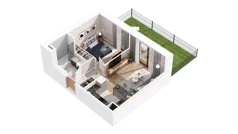 2 pokoje, mieszkanie 41,39 m², piętro 1, oferta nr 2.01.A10, Ogrody Andersa IV, Gliwice, Wojska Polskiego, ul. J. Sowińskiego