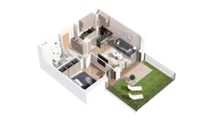 2 pokoje, mieszkanie 37,62 m², piętro 1, oferta nr 2.01.B14, Ogrody Andersa IV, Gliwice, Wojska Polskiego, ul. J. Sowińskiego