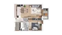 2 pokoje, mieszkanie 52,94 m², piętro 1, oferta nr 2.01.D11, Ogrody Andersa IV, Gliwice, Wojska Polskiego, ul. J. Sowińskiego