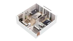 2 pokoje, mieszkanie 52,94 m², piętro 1, oferta nr 2.01.D11, Ogrody Andersa IV, Gliwice, Wojska Polskiego, ul. J. Sowińskiego