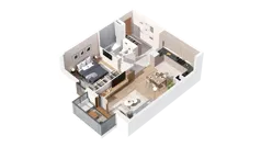 2 pokoje, mieszkanie 52,94 m², piętro 1, oferta nr 2.01.D11, Ogrody Andersa IV, Gliwice, Wojska Polskiego, ul. J. Sowińskiego