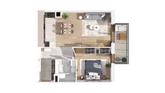 2 pokoje, mieszkanie 52,95 m², piętro 2, oferta nr 2.02.D17, Ogrody Andersa IV, Gliwice, Wojska Polskiego, ul. J. Sowińskiego
