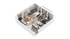 2 pokoje, mieszkanie 52,95 m², piętro 2, oferta nr 2.02.D17, Ogrody Andersa IV, Gliwice, Wojska Polskiego, ul. J. Sowińskiego