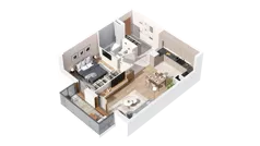 2 pokoje, mieszkanie 52,95 m², piętro 2, oferta nr 2.02.D17, Ogrody Andersa IV, Gliwice, Wojska Polskiego, ul. J. Sowińskiego