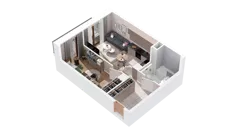 2 pokoje, mieszkanie 40,19 m², piętro 2, oferta nr 2.02.E19, Ogrody Andersa IV, Gliwice, Wojska Polskiego, ul. J. Sowińskiego