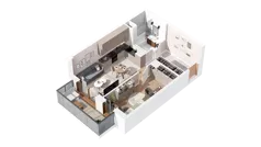 2 pokoje, mieszkanie 40,19 m², piętro 2, oferta nr 2.02.E19, Ogrody Andersa IV, Gliwice, Wojska Polskiego, ul. J. Sowińskiego