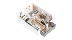2 pokoje, mieszkanie 40,19 m², piętro 2, oferta nr 2.02.E19, Ogrody Andersa IV, Gliwice, Wojska Polskiego, ul. J. Sowińskiego