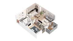 2 pokoje, mieszkanie 52,95 m², piętro 3, oferta nr 2.03.D23, Ogrody Andersa IV, Gliwice, Wojska Polskiego, ul. J. Sowińskiego