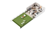 2 pokoje, mieszkanie 46,68 m², parter, oferta nr 3.00.A02, Ogrody Andersa IV, Gliwice, Wojska Polskiego, ul. J. Sowińskiego