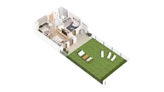 2 pokoje, mieszkanie 46,68 m², parter, oferta nr 3.00.A02, Ogrody Andersa IV, Gliwice, Wojska Polskiego, ul. J. Sowińskiego