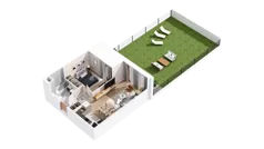2 pokoje, mieszkanie 46,68 m², parter, oferta nr 3.00.A02, Ogrody Andersa IV, Gliwice, Wojska Polskiego, ul. J. Sowińskiego