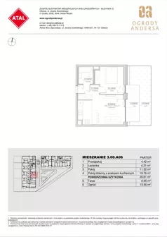 2 pokoje, mieszkanie 37,62 m², piętro 1, oferta nr 2.01.B14, Ogrody Andersa IV, Gliwice, Wojska Polskiego, ul. J. Sowińskiego