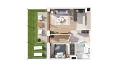 2 pokoje, mieszkanie 37,62 m², piętro 1, oferta nr 2.01.B14, Ogrody Andersa IV, Gliwice, Wojska Polskiego, ul. J. Sowińskiego
