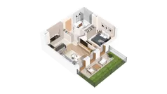 2 pokoje, mieszkanie 39,82 m², parter, oferta nr 3.00.A07, Ogrody Andersa IV, Gliwice, Wojska Polskiego, ul. J. Sowińskiego