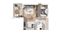 2 pokoje, mieszkanie 55,04 m², piętro 4, oferta nr 3.04.A35, Ogrody Andersa IV, Gliwice, Wojska Polskiego, ul. J. Sowińskiego