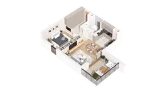 2 pokoje, mieszkanie 55,04 m², piętro 4, oferta nr 3.04.A35, Ogrody Andersa IV, Gliwice, Wojska Polskiego, ul. J. Sowińskiego