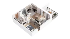 2 pokoje, mieszkanie 55,04 m², piętro 4, oferta nr 3.04.A35, Ogrody Andersa IV, Gliwice, Wojska Polskiego, ul. J. Sowińskiego