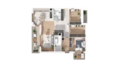 2 pokoje, mieszkanie 99,54 m², piętro 4, oferta nr 3.04.C19, Ogrody Andersa IV, Gliwice, Wojska Polskiego, ul. J. Sowińskiego