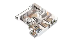 2 pokoje, mieszkanie 99,54 m², piętro 4, oferta nr 3.04.C19, Ogrody Andersa IV, Gliwice, Wojska Polskiego, ul. J. Sowińskiego