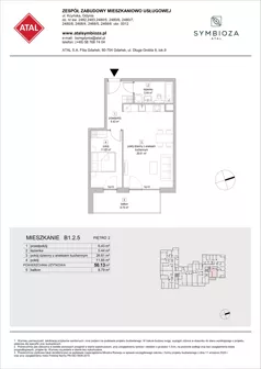 2 pokoje, mieszkanie 50,13 m², piętro 2, oferta nr B1.2.5, ATAL Symbioza, Gdynia, Cisowa, ul. Kcyńska