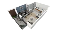 2 pokoje, mieszkanie 50,13 m², piętro 2, oferta nr B1.2.5, ATAL Symbioza, Gdynia, Cisowa, ul. Kcyńska