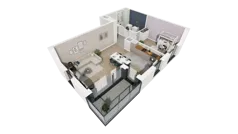 2 pokoje, mieszkanie 51,33 m², piętro 3, oferta nr B1.3.4, ATAL Symbioza, Gdynia, Cisowa, ul. Kcyńska