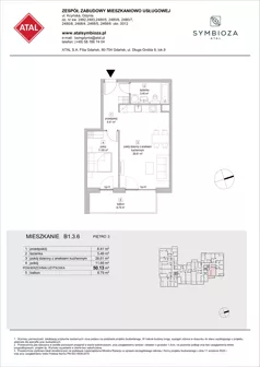 2 pokoje, mieszkanie 50,13 m², piętro 3, oferta nr B1.3.6, ATAL Symbioza, Gdynia, Cisowa, ul. Kcyńska