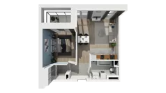 2 pokoje, mieszkanie 47,61 m², piętro 4, oferta nr B1.4.3, ATAL Symbioza, Gdynia, Cisowa, ul. Kcyńska