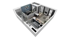 2 pokoje, mieszkanie 47,61 m², piętro 4, oferta nr B1.4.3, ATAL Symbioza, Gdynia, Cisowa, ul. Kcyńska