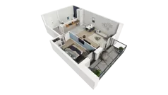 2 pokoje, mieszkanie 50,13 m², piętro 4, oferta nr B1.4.6, ATAL Symbioza, Gdynia, Cisowa, ul. Kcyńska